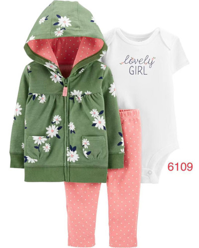 ست سوییشرت شلوار بادی کارترز سبز صورتی گل بابونه .........18885