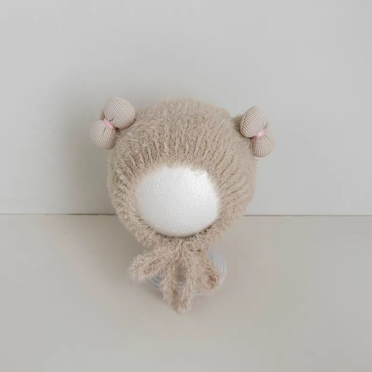 کلاه زمستانه نوزادی کلاه دو پاپیون کلاه خزدار بچهگانه کلاه فانتزی نوزاد کلاه بدون آستر نوزادی اکسسوری گرم نوزادی کلاه بچگانه زمستانی