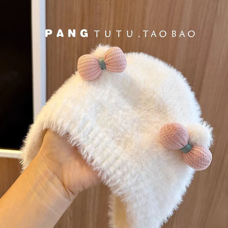 کلاه زمستانه نوزادی کلاه دو پاپیون کلاه خزدار بچهگانه کلاه فانتزی نوزاد کلاه بدون آستر نوزادی اکسسوری گرم نوزادی کلاه بچگانه زمستانی