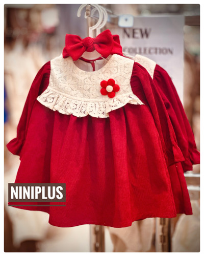 پیراهن مخمل کبریتی دخترانه سه رنگ تک گل ........ 16592