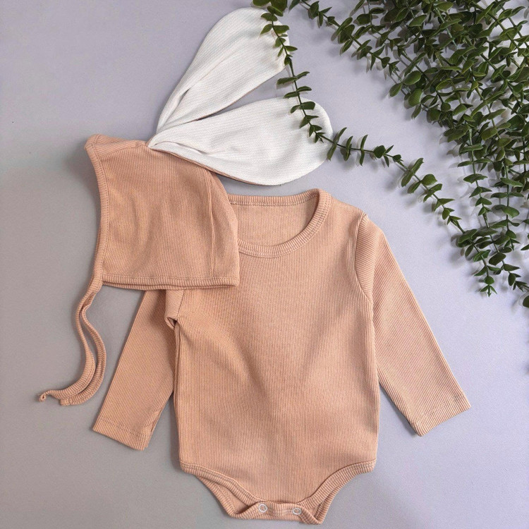ست نوزادی کبریتی زیردکمه نوزادی کلاه خرگوشی نوزاد لباس نوزاد دخترانه بادی آستینبلند نوزادی ست دو تیکه نوزادی لباس راحتی نو