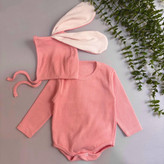 ست نوزادی کبریتی زیردکمه نوزادی کلاه خرگوشی نوزاد لباس نوزاد دخترانه بادی آستینبلند نوزادی ست دو تیکه نوزادی لباس راحتی نو