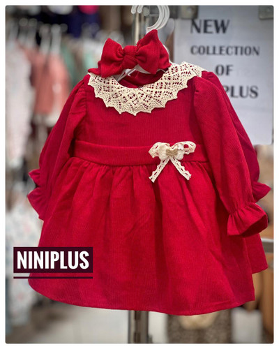 پیراهن دخترانه یلدایی مخمل کبریتی – مناسب ۶ ماه تا ۳ سال ........20056