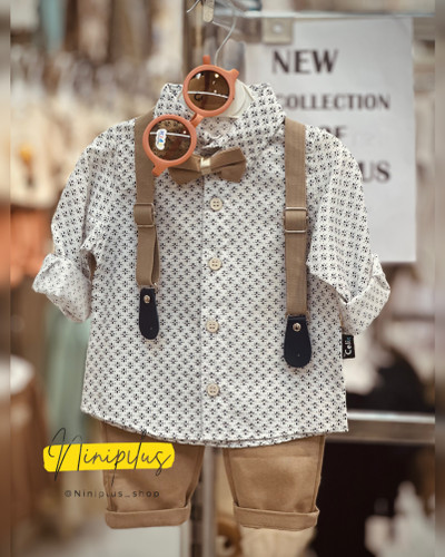 ست4تیکه پیراهن شلوار پاپیون ساسپندر............................... 19166