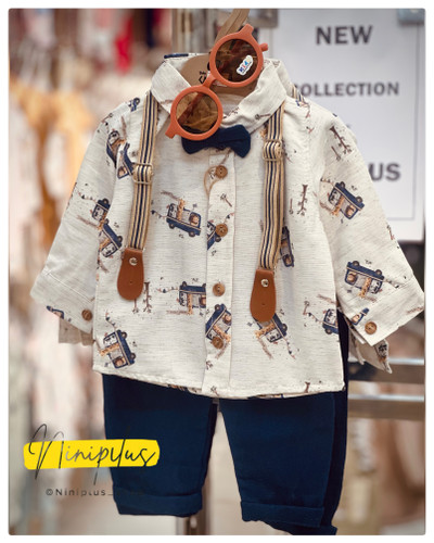 ست 4 تیکه پیراهن شلوار ساسپندر ترک ماشین .......................20088