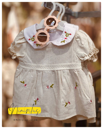 پیراهن نوزادی دخترانه گلدوزیشده | ۳ تا ۱۲ ماه................... کد 18898