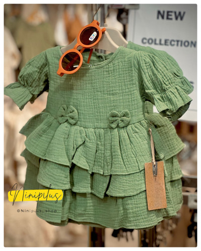 پیراهن دخترانه موسلین | ۳ تا ۱۲ ماه................... کد 19744