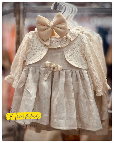 پیراهن دخترانه مجلسی طرح کلاسیک با طرح کت دانتل ........17499