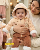 ست کاپشن و شلوار داخل خز نوزاد و کودک | گرم و لطیف ............................20438